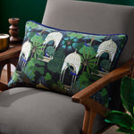 Serenity Printed Velvet Cushion Midnight