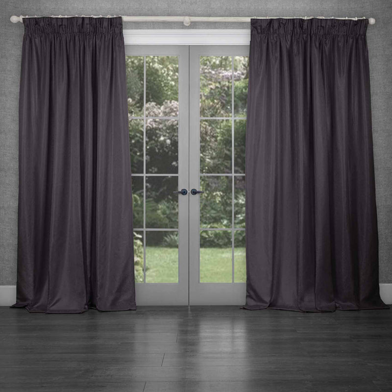 Voyage Maison Sereno Woven Pencil Pleat Curtains in Damson