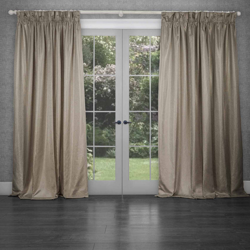 Plain Grey Curtains - Sereno Woven Pencil Pleat Curtains Truffle Voyage Maison