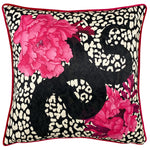 furn. Serpentine Animal Print Cushion Cover in Black/Ruby