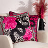 furn. Serpentine Animal Print Cushion Cover in Black/Ruby