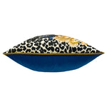 furn. Serpentine Animal Print Cushion Cover in Ochre/Blue