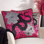 furn. Serpentine Animal Print Cushion Cover in Pink/Charcoal