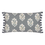 Woodland Blue Cushions - Sessile Leaf Printed Cushion Cover Delph Blue Sanderson