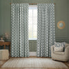 Floral Blue Curtains - Sessile Leaf Motif Pencil Pleat Curtains Delph Blue Sanderson