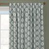 Floral Blue Curtains - Sessile Leaf Motif Pencil Pleat Curtains Delph Blue Sanderson