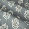 Floral Blue Curtains - Sessile Leaf Motif Pencil Pleat Curtains Delph Blue Sanderson