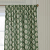 Floral Green Curtains - Sessile Leaf Motif Pencil Pleat Curtains Leaf Sanderson