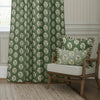 Floral Green Curtains - Sessile Leaf Motif Pencil Pleat Curtains Leaf Sanderson