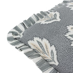 Floral Blue Cushions - Sessile Leaf Ruffle Cushion Cover Delph Blue Sanderson