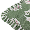 Floral Green Cushions - Sessile Leaf Ruffle Cushion Cover Leaf Green Sanderson