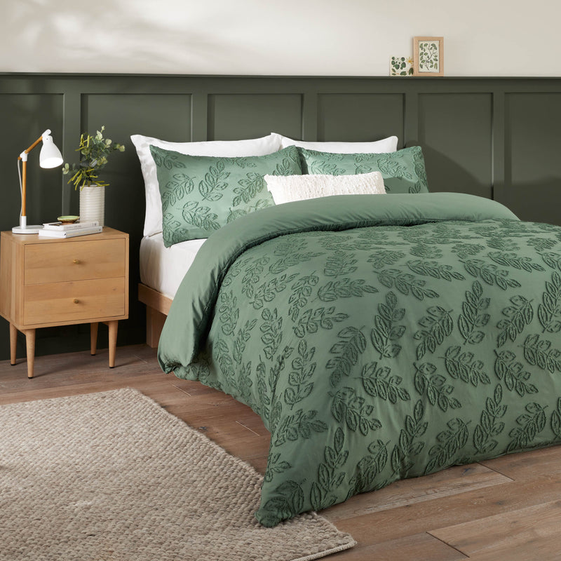  Bedding - Seville Leaf  Duvet Cover Set Green Duvet Day