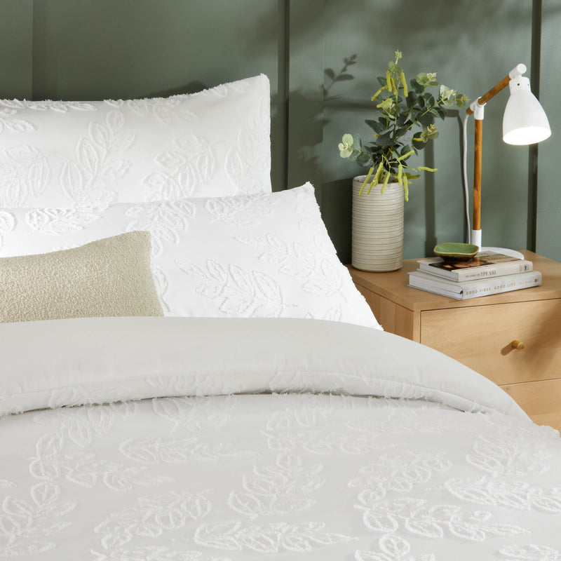  Bedding - Seville Leaf  Duvet Cover Set White Duvet Day