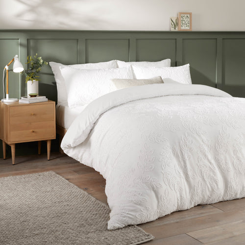  Bedding - Seville Leaf  Duvet Cover Set White Duvet Day