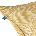 Wylder Seymour Embroidered Woven Jacquard Piped Cushion Cover in Gold