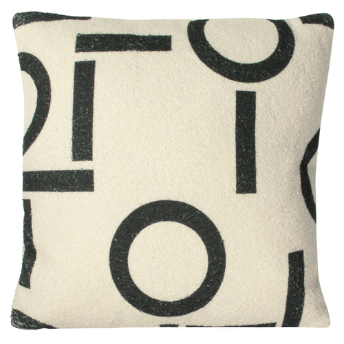 furn. Shearling Circa Printed Cushion Cover in Black