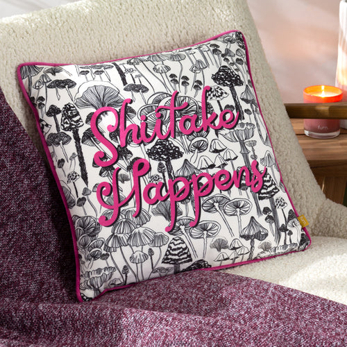 furn. Shiitake Happens Cushion Cover in Fuchsia