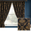  Black Curtains - Shiraz Traditional Jacquard Pencil Pleat Curtains Black Paoletti