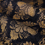  Black Curtains - Shiraz Traditional Jacquard Pencil Pleat Curtains Black Paoletti