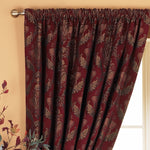 Paoletti Shiraz Traditional Jacquard Pencil Pleat Curtains in Burgundy