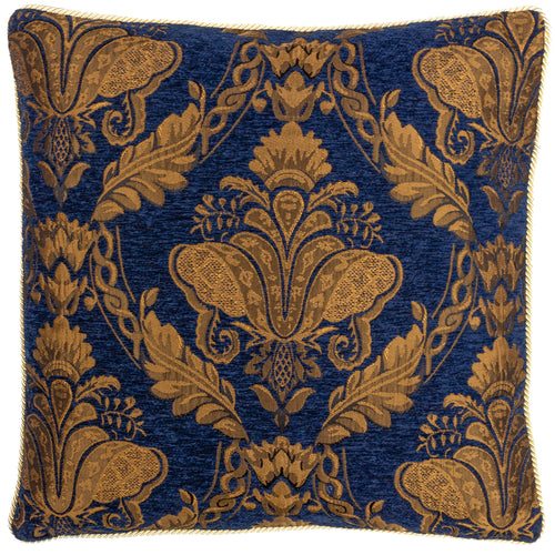  Blue Cushions - Shiraz Jacquard Chenille Cushion Cover Navy Paoletti
