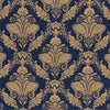  Blue Fabric - Shiraz  Fabric (By The Metre) Navy Paoletti