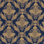  Blue Fabric - Shiraz  Fabric (By The Metre) Navy Paoletti