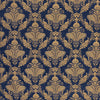  Blue Fabric - Shiraz  Fabric (By The Metre) Navy Paoletti