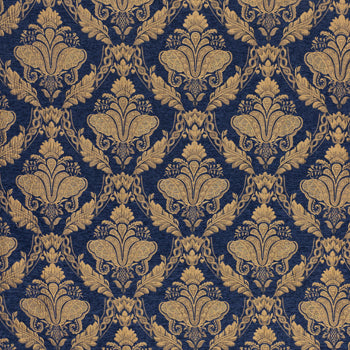  Blue Fabric - Shiraz  Fabric (By The Metre) Navy Paoletti