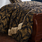 Floral Black Throws - Shiraz Traditional Jacquard Throw Black Paoletti