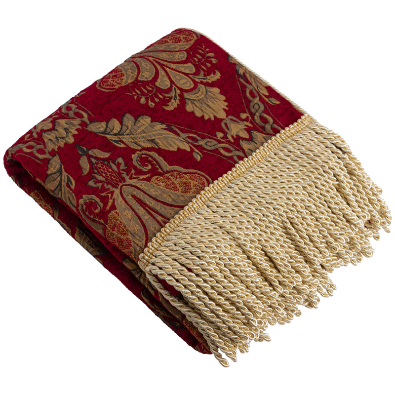 Paoletti Shiraz Traditional Jacquard Throw in Burgundy