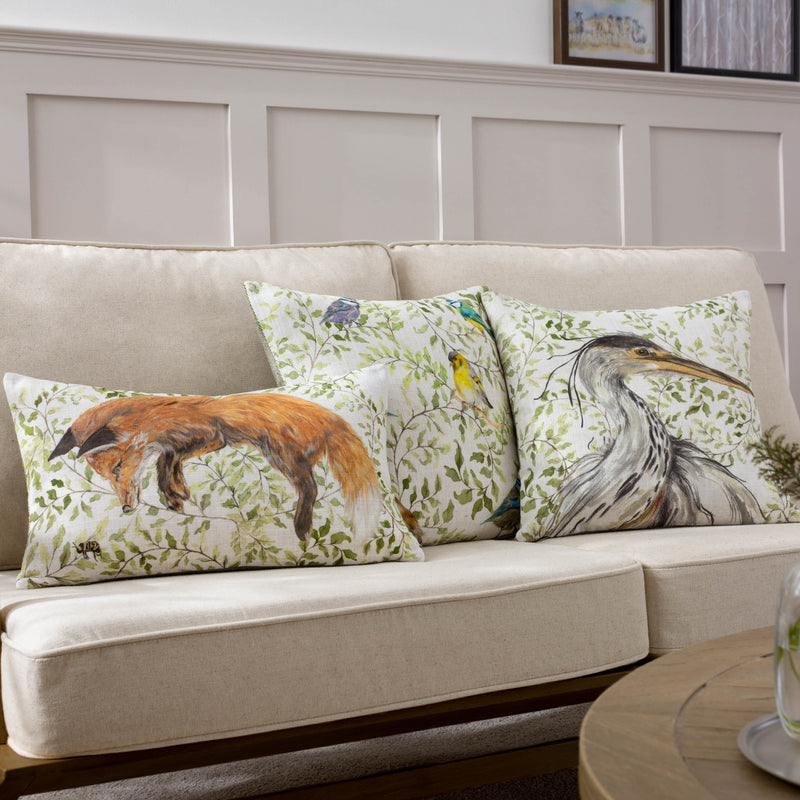 Animal Multi Cushions - Shugborough Leaping Fox Traditional Cushion Cover Multicolour Evans Lichfield