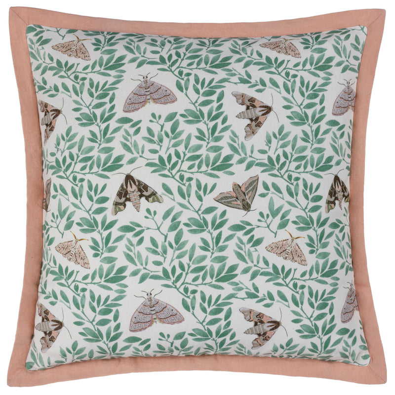 Wylder Silk Moth Cushion Cover in Pale Pink