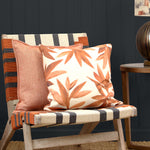 Floral Orange Cushions - Silverwood Printed Cushion Cover Amber Additions