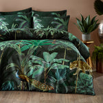 Paoletti Siona Tropical 100% Cotton Duvet Cover Set in Forest