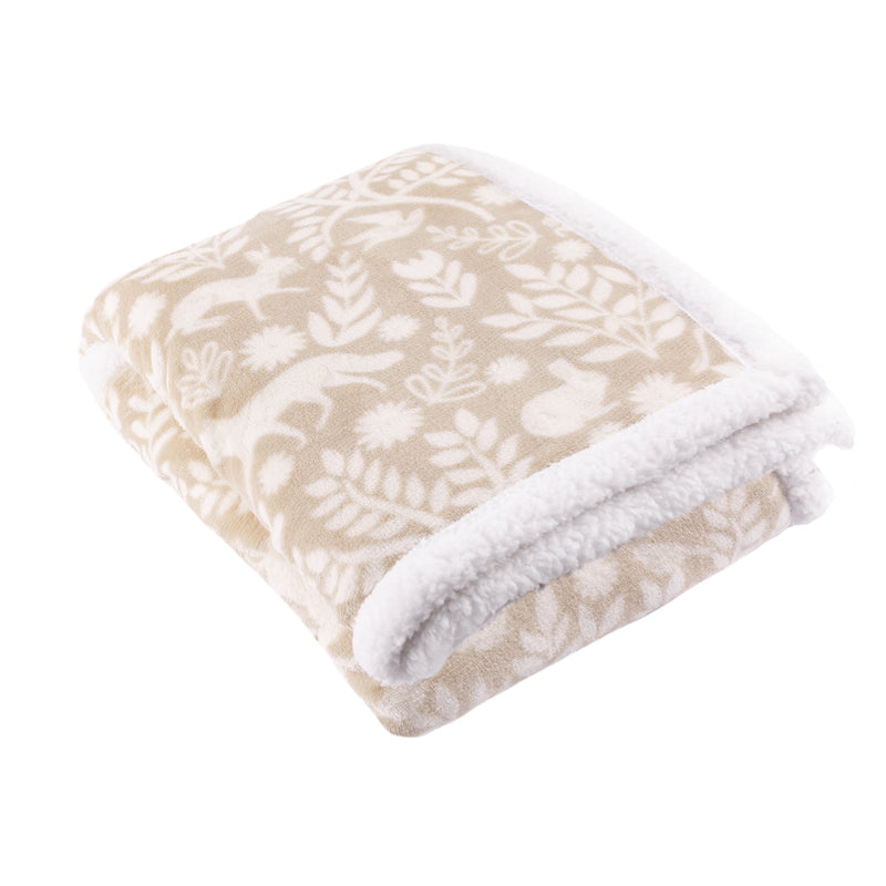 Woodland Cream Throws  - Skandi Woodland Sherpa Fleece Throw Sable Furn