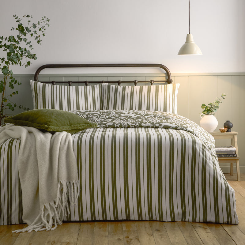  Bedding  - Skandi Woodland  Duvet Cover Set Thyme Green furn.