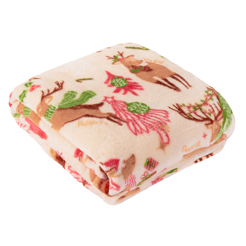  Multi Throws  - Sleigh Team Printed Fleece Throw Multi Duvet Day