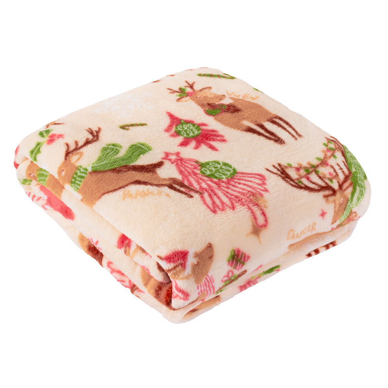  Multi Throws  - Sleigh Team Printed Fleece Throw Multi Duvet Day