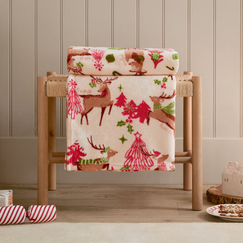  Multi Throws  - Sleigh Team Printed Fleece Throw Multicolour Duvet Day