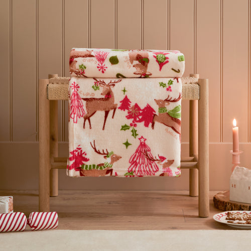  Multi Throws  - Sleigh Team Printed Fleece Throw Multicolour Duvet Day