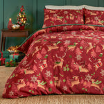  Green Bedding  - Sleigh Team Soft Touch Duvet Cover Set Red Duvet Day