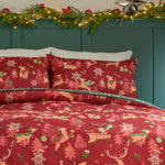  Green Bedding  - Sleigh Team Soft Touch Duvet Cover Set Red Duvet Day