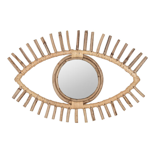 Ouko Smalley Rattan Eyeshaped Wall Mirror in Natural