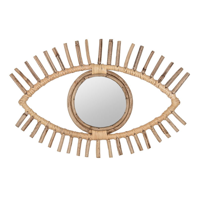 Ouko Smalley Rattan Eyeshaped Wall Mirror in Natural