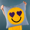 heya home Smile Knitted Cushion Cover in Purple Power