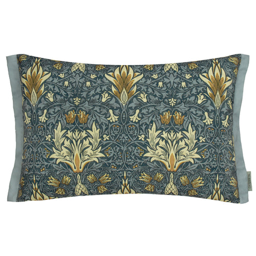 Floral Blue Cushions - Snakeshead Printed Outdoor Cushion Cover Indigo/Stone Morris & Co