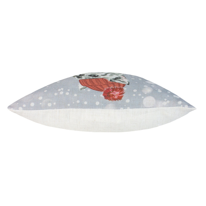 Evans Lichfield Snowy Cat Cushion Cover in Fog