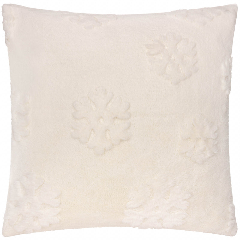  Cushions  - Snowflakes Faux Fur Cushion Cover Snow White furn.