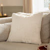  Cream Cushions - Snowflakes Faux Fur  Cushion Cover Snow White Furn
